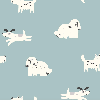 Adjustable kids' dungarees with blue dog print